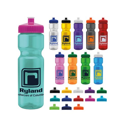 #009-46366 - Champ Transparent Color Bike Bottle - 28oz