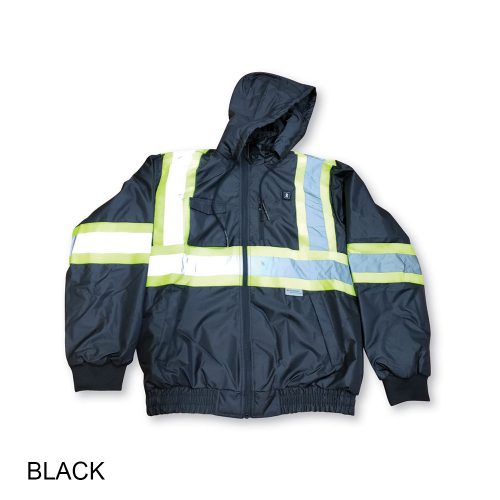 #010-BK145 - Battery Powered Heated Safety Rain Jacket - Image 3