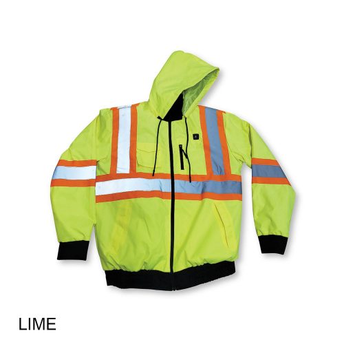 #010-BK145 - Battery Powered Heated Safety Rain Jacket