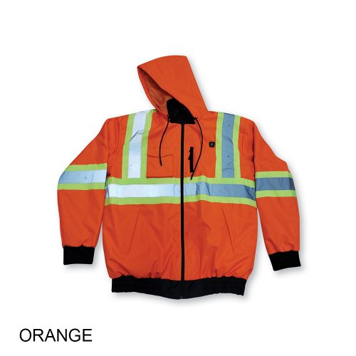 #010-BK145 - Battery Powered Heated Safety Rain Jacket - Image 5