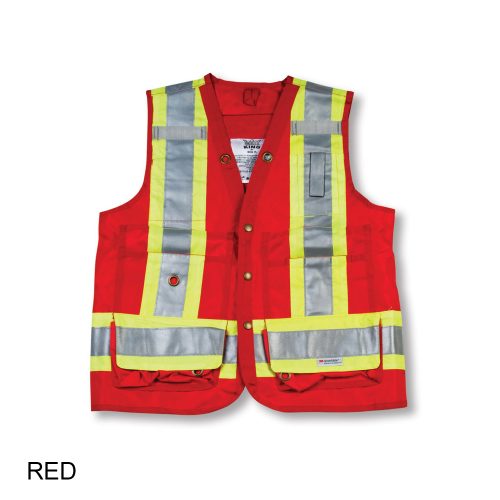 #010-BK402 - 100% Polyester Vest with 7 Front Pockets and Back Pouch