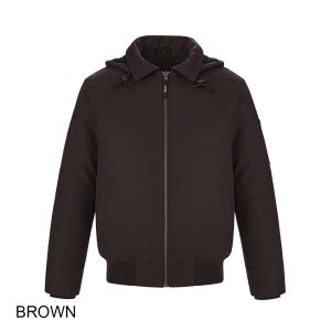 #012-L00910 BIG RED - Adult Cotton Canvas Bomber Jacket w/ Detachable Hood