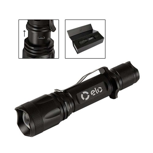 #045-FL161 USB Rechargeable Triple Outlet Flashlight