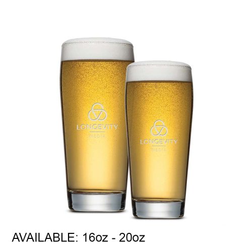 #055-BWG132 - Wilmington Beer Glass - Deep Etch 16oz