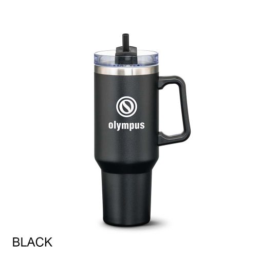 #055-D619 Compeer Handle Travel Mug w/Straw - 40oz
