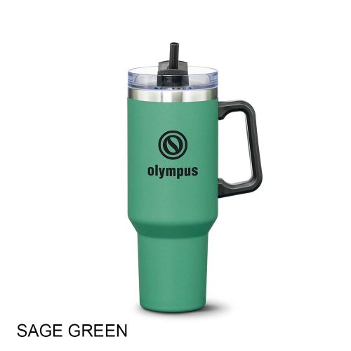 #055-D619 Compeer Handle Travel Mug w/Straw - 40oz - Image 6