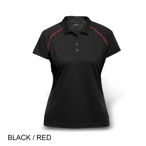 #059-FW7966 - THE CHESTER Contrast Colour Stitching Along Armholes & Back Panels Women's Polo