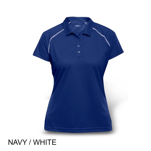 #059-FW7966 - THE CHESTER Contrast Colour Stitching Along Armholes & Back Panels Women's Polo - Image 4