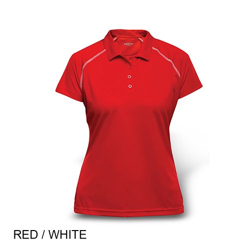#059-FW7966 - THE CHESTER Contrast Colour Stitching Along Armholes & Back Panels Women's Polo - Image 5