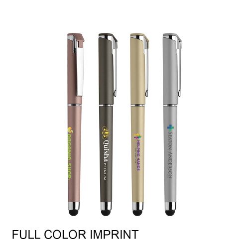 #068-AGM - Islander Softy Metallic Gel Pen with Stylus - Image 2