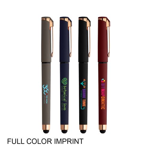 #068-AGY - Islander Softy Rose Gold Gel Pen with Stylus - Image 2