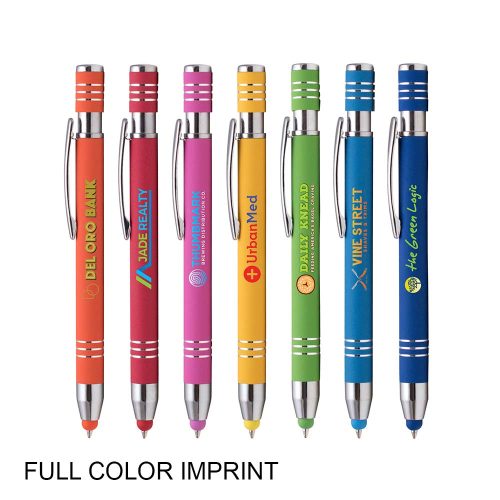 #068-LMN - Marin Softy Metal Pen w/ Stylus - Image 2